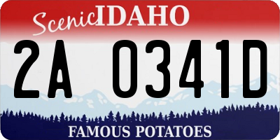 ID license plate 2A0341D