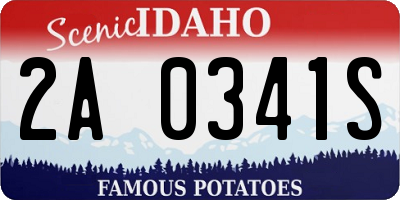 ID license plate 2A0341S