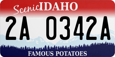 ID license plate 2A0342A