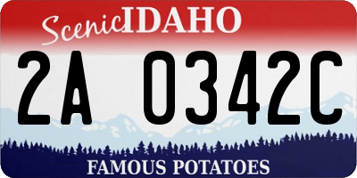 ID license plate 2A0342C