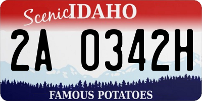 ID license plate 2A0342H