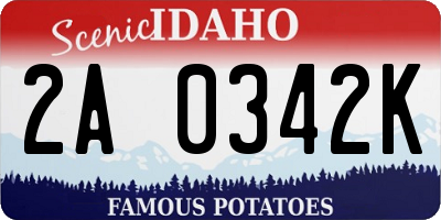 ID license plate 2A0342K