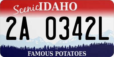 ID license plate 2A0342L