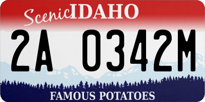 ID license plate 2A0342M