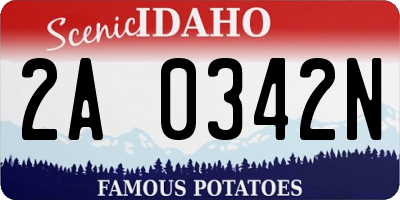 ID license plate 2A0342N