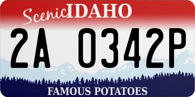 ID license plate 2A0342P