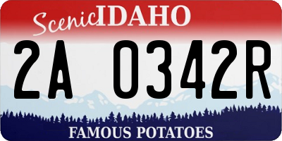 ID license plate 2A0342R