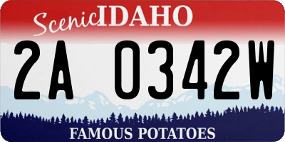 ID license plate 2A0342W