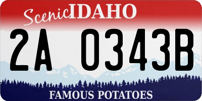 ID license plate 2A0343B