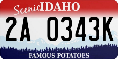 ID license plate 2A0343K