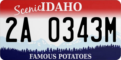 ID license plate 2A0343M