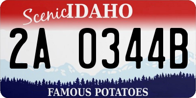 ID license plate 2A0344B