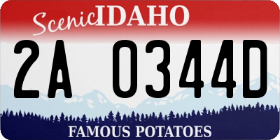 ID license plate 2A0344D