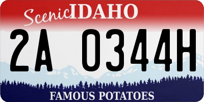 ID license plate 2A0344H