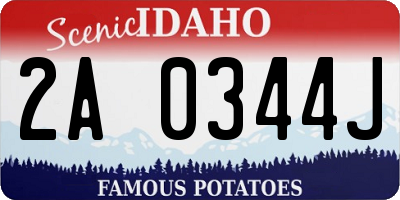 ID license plate 2A0344J