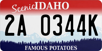 ID license plate 2A0344K