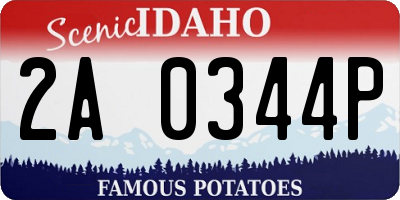 ID license plate 2A0344P