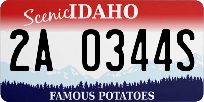 ID license plate 2A0344S