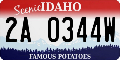 ID license plate 2A0344W