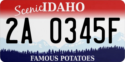 ID license plate 2A0345F