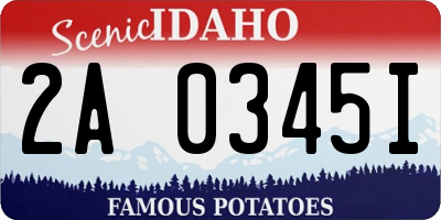 ID license plate 2A0345I