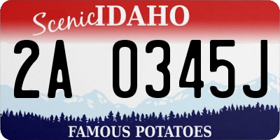 ID license plate 2A0345J