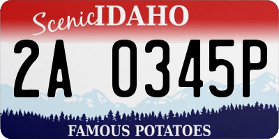 ID license plate 2A0345P