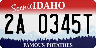 ID license plate 2A0345T
