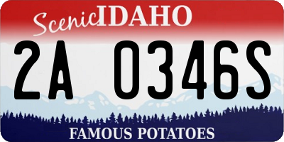 ID license plate 2A0346S
