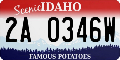 ID license plate 2A0346W