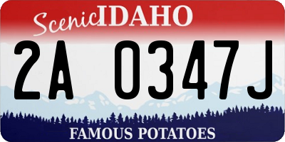 ID license plate 2A0347J