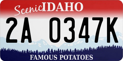 ID license plate 2A0347K