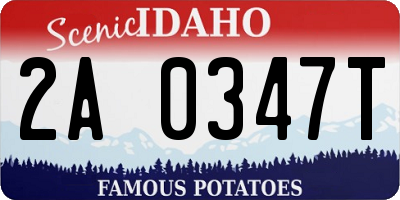 ID license plate 2A0347T