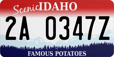 ID license plate 2A0347Z