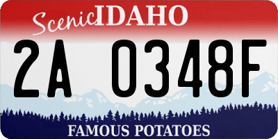 ID license plate 2A0348F