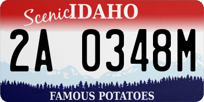ID license plate 2A0348M