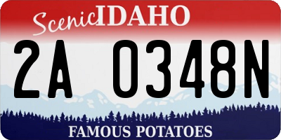 ID license plate 2A0348N