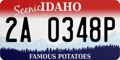 ID license plate 2A0348P