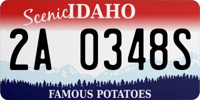 ID license plate 2A0348S