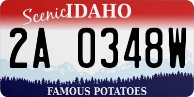 ID license plate 2A0348W