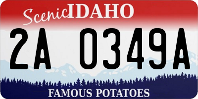 ID license plate 2A0349A
