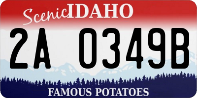 ID license plate 2A0349B