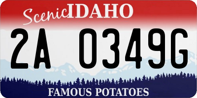 ID license plate 2A0349G