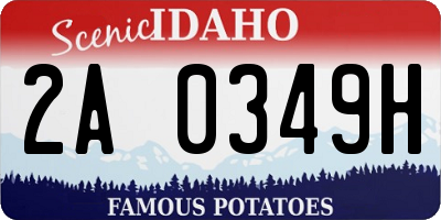 ID license plate 2A0349H