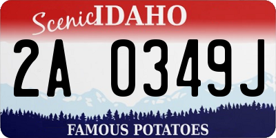 ID license plate 2A0349J