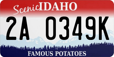 ID license plate 2A0349K