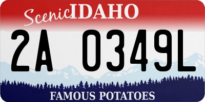 ID license plate 2A0349L