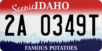 ID license plate 2A0349T
