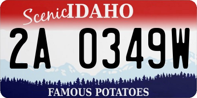 ID license plate 2A0349W