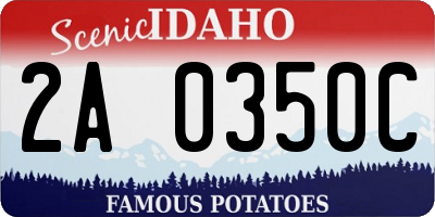 ID license plate 2A0350C